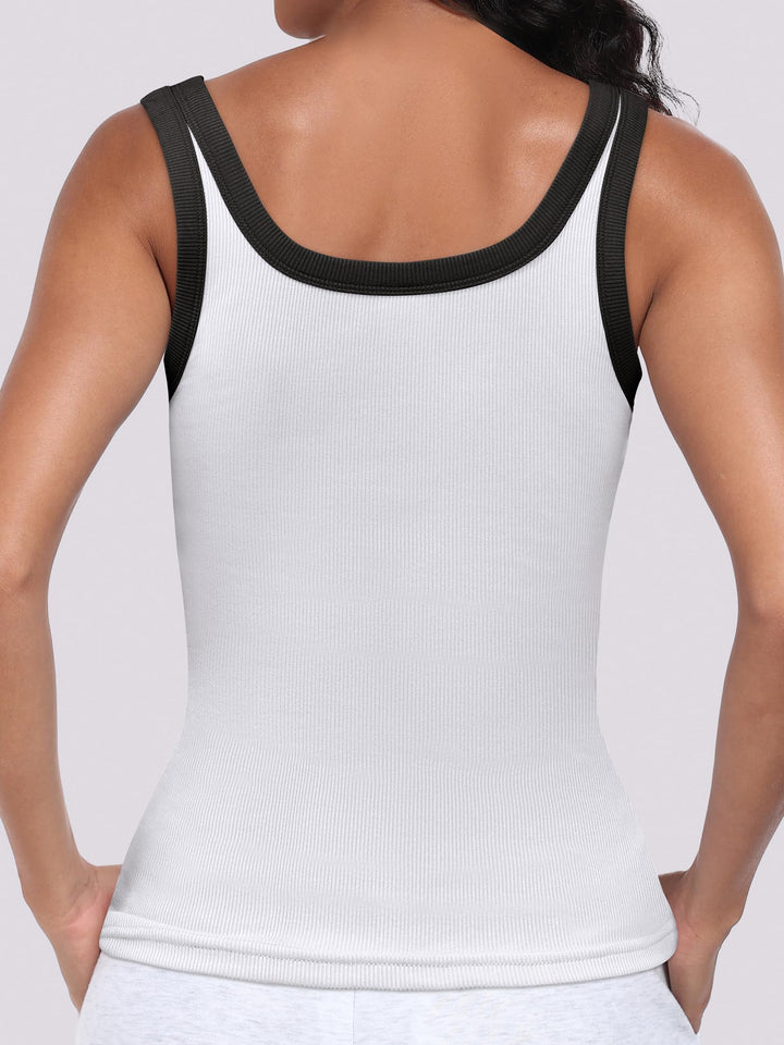 ANRABESS Womens Sleeveless Scoop Neck Tank Top Ribbed Fitted Summer Basic Slim Cute Tops 2026