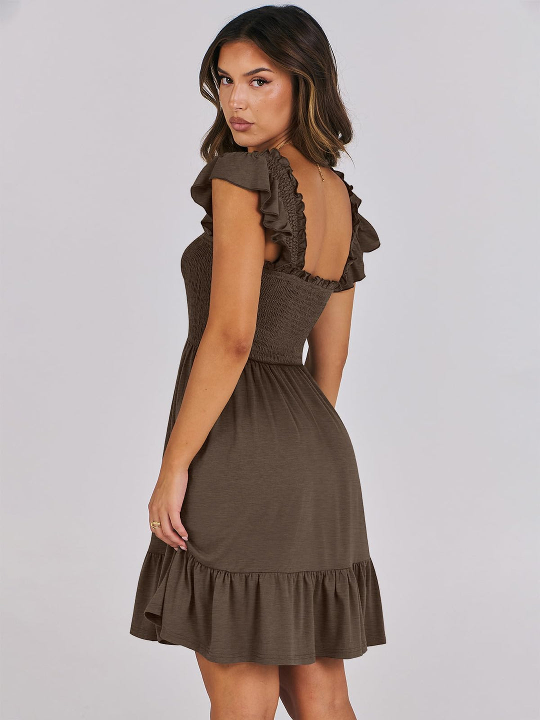 ANRABESS Boho Sleeveless Square Neck Beach Dress
