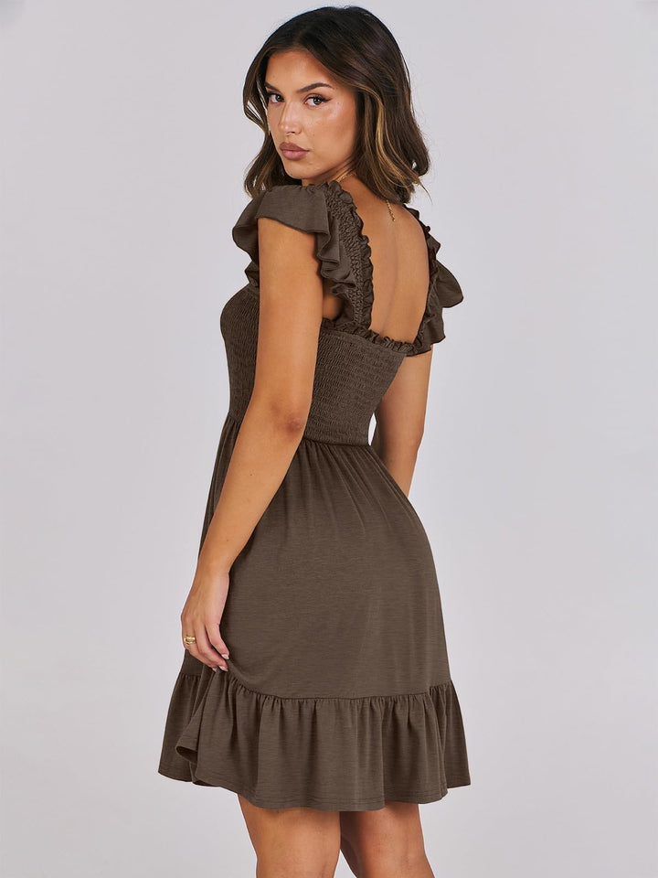 ANRABESS Boho Sleeveless Square Neck Beach Dress