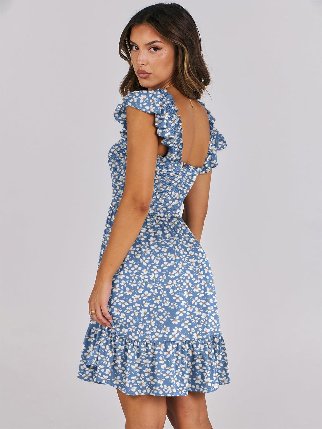 ANRABESS Boho Sleeveless Square Neck Beach Dress