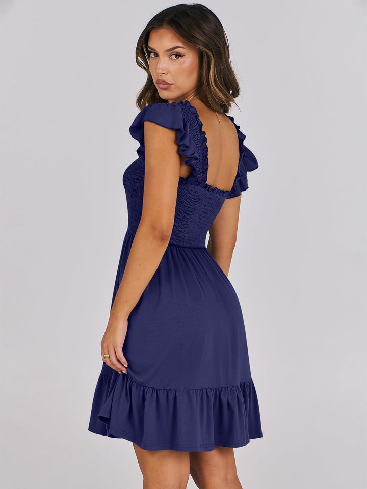 ANRABESS Boho Sleeveless Square Neck Beach Dress