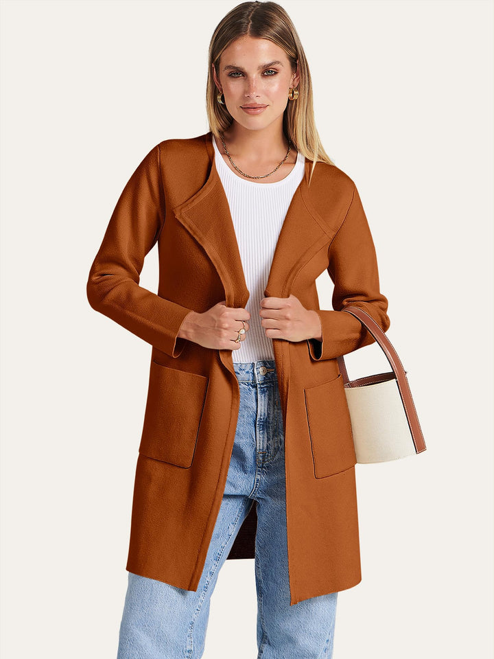 ANRABESS Womens Cardigan Sweater Open Front Knit Long Coatigan Dressy Casual Jacket Coat 2026 Fall Outfits Classy Clothes
