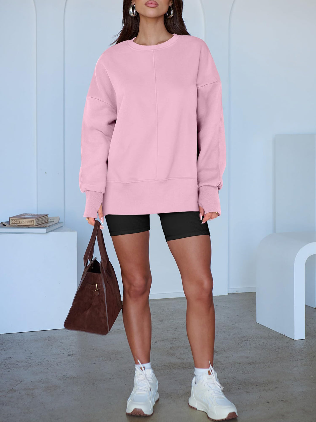 ANRABESS Oversized Sweatshirts for Women Thumbhole Long Sleeve Hoodies Shirts Fall Side Slit Pullover Fashion Top Teen Y2k Outfits