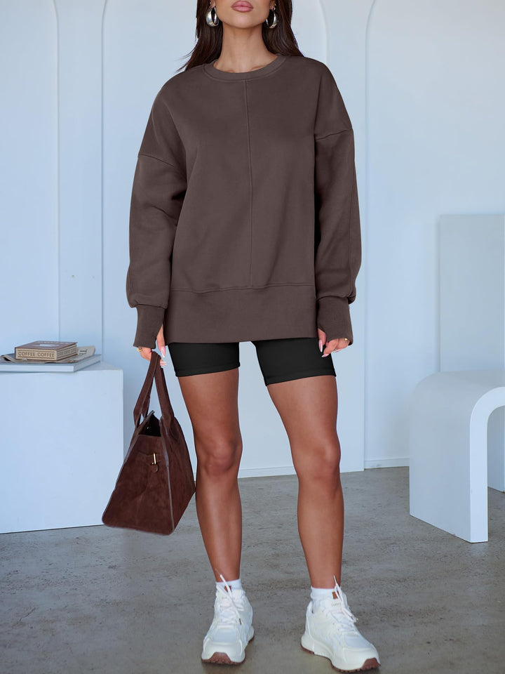 ANRABESS Oversized Sweatshirts for Women Thumbhole Long Sleeve Hoodies Shirts Fall Side Slit Pullover Fashion Top Teen Y2k Outfits