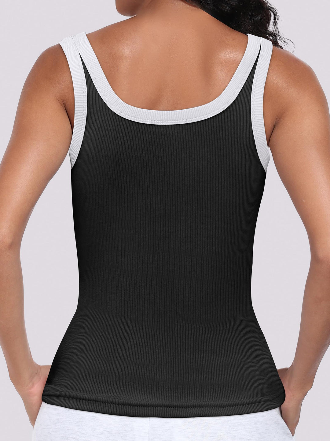 ANRABESS Womens Sleeveless Scoop Neck Tank Top Ribbed Fitted Summer Basic Slim Cute Tops 2026