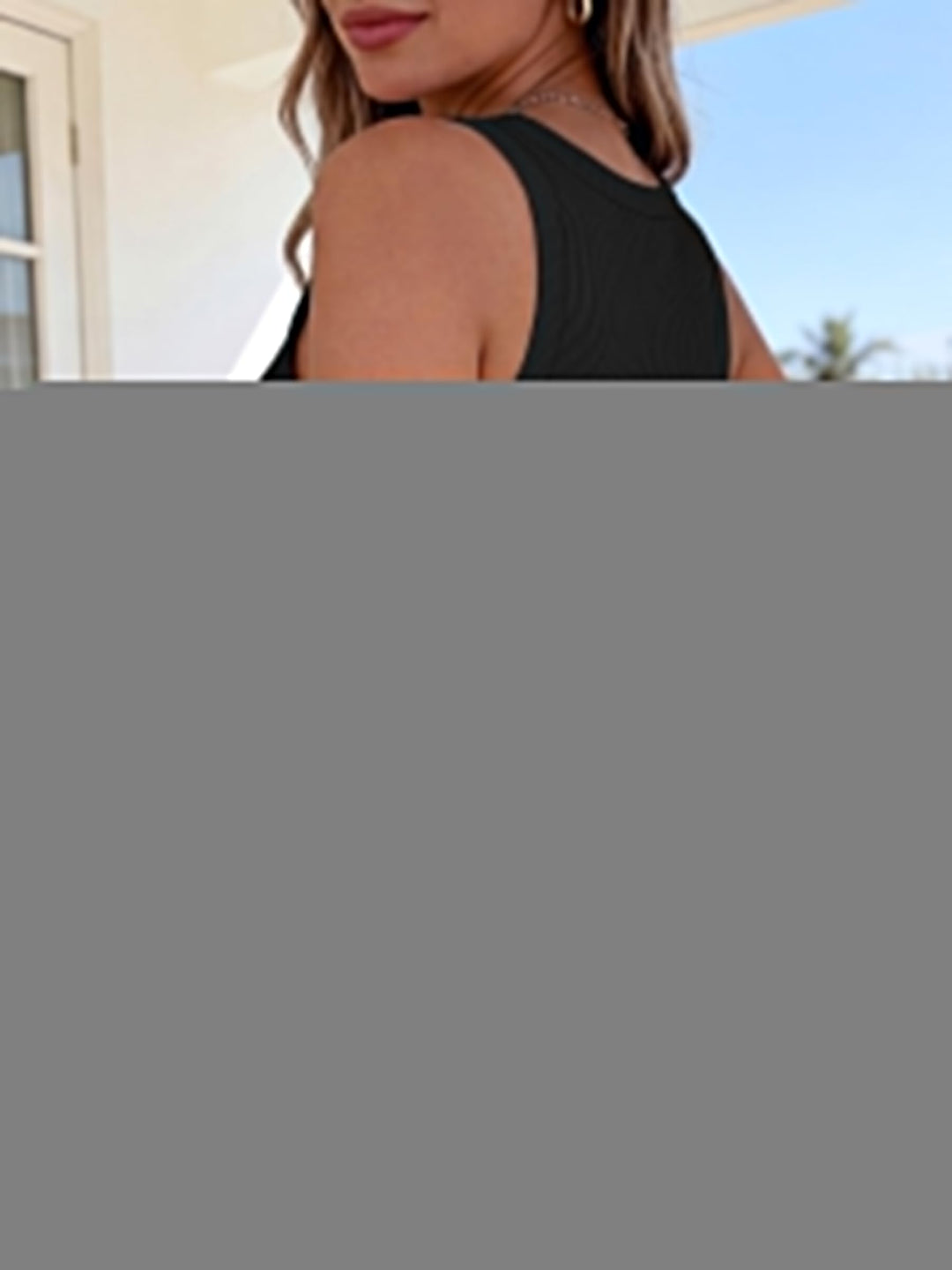 ANRABESS Womens Tank Tops 2026 Ribbed V Neck Summer Tops Basic Slim Fitted Sleeveless T Shirts Soft Knit Cami Tee Casual Layering Shirts