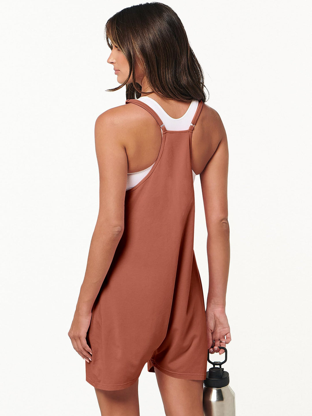 ANRABESS Summer Jumpsuits for Women 2026 Casual Adjustable Spaghetti Strap Rompers for Women Outfits Sleeveless Loose Shorts Overalls with Pockets