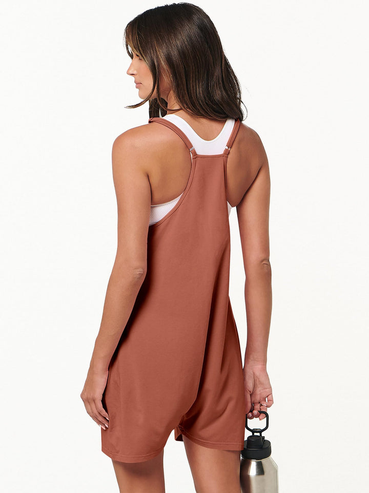 ANRABESS Summer Jumpsuits for Women 2026 Casual Adjustable Spaghetti Strap Rompers for Women Outfits Sleeveless Loose Shorts Overalls with Pockets