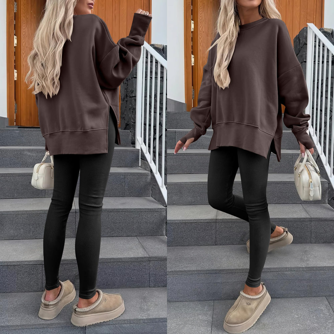 ANRABESS Oversized Sweatshirts for Women Thumbhole Long Sleeve Hoodies Shirts Fall Side Slit Pullover Fashion Top Teen Y2k Outfits