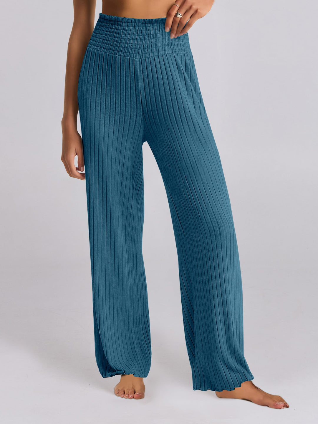 ANRABESS Women 2 Piece Lounge Pajamas Sets Casual Ribbed Knit Long Sleeve Top Pants Matching Set 2026 Fall Outfits Clothes