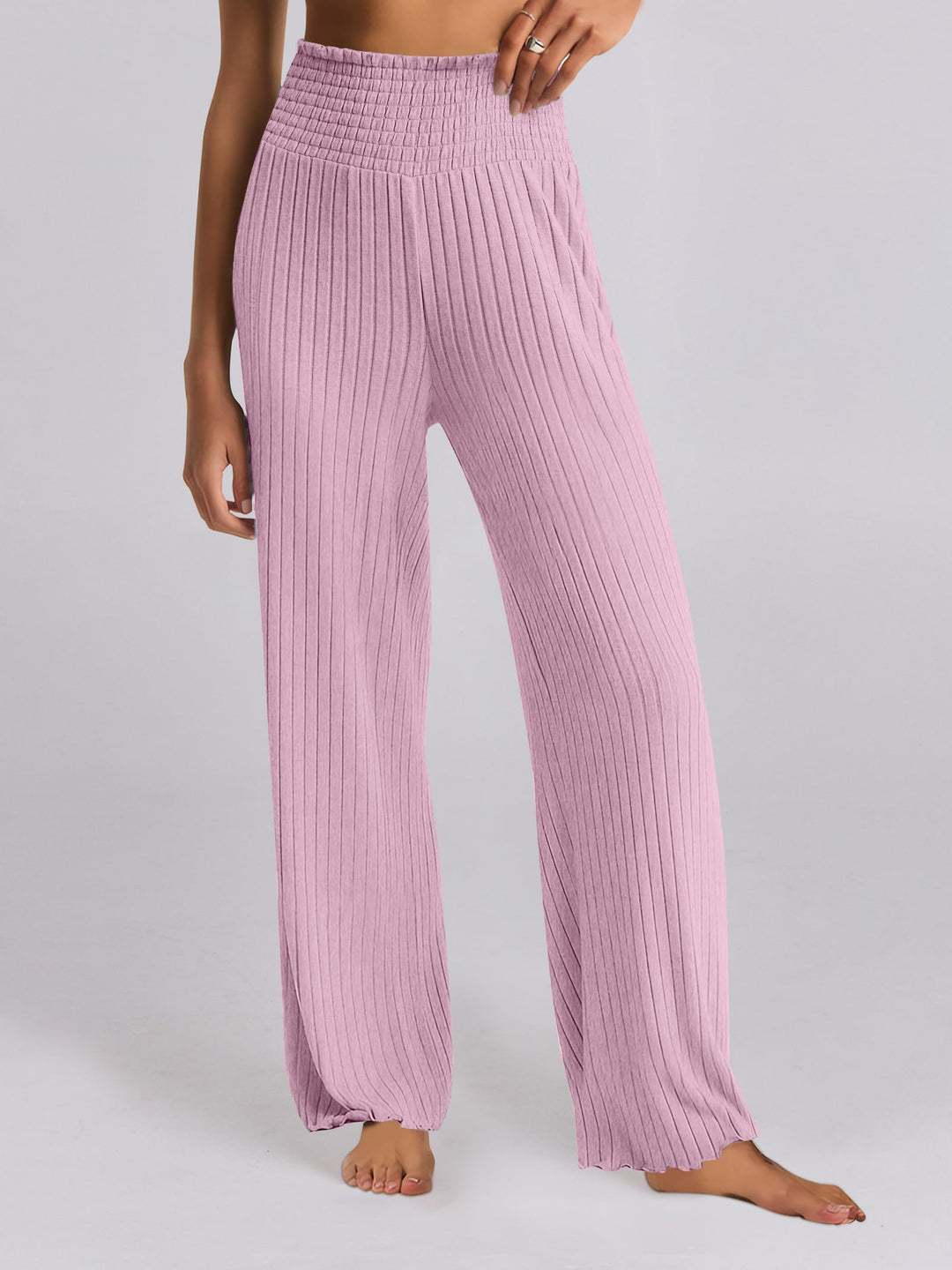 ANRABESS Women 2 Piece Lounge Pajamas Sets Casual Ribbed Knit Long Sleeve Top Pants Matching Set 2026 Fall Outfits Clothes