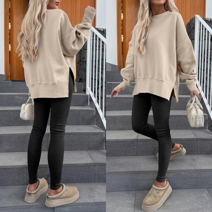 ANRABESS Oversized Sweatshirts for Women Thumbhole Long Sleeve Hoodies Shirts Fall Side Slit Pullover Fashion Top Teen Y2k Outfits