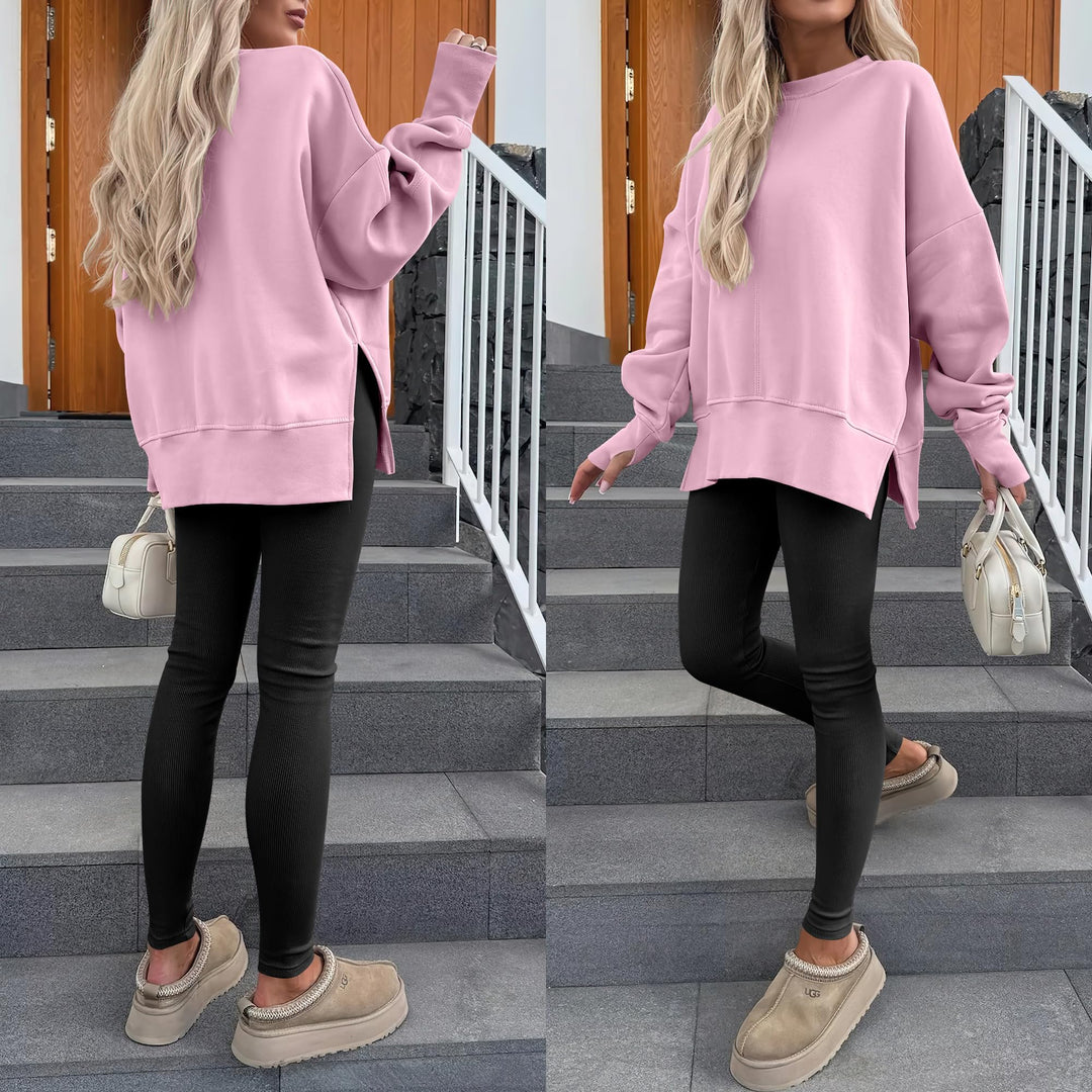 ANRABESS Oversized Sweatshirts for Women Thumbhole Long Sleeve Hoodies Shirts Fall Side Slit Pullover Fashion Top Teen Y2k Outfits