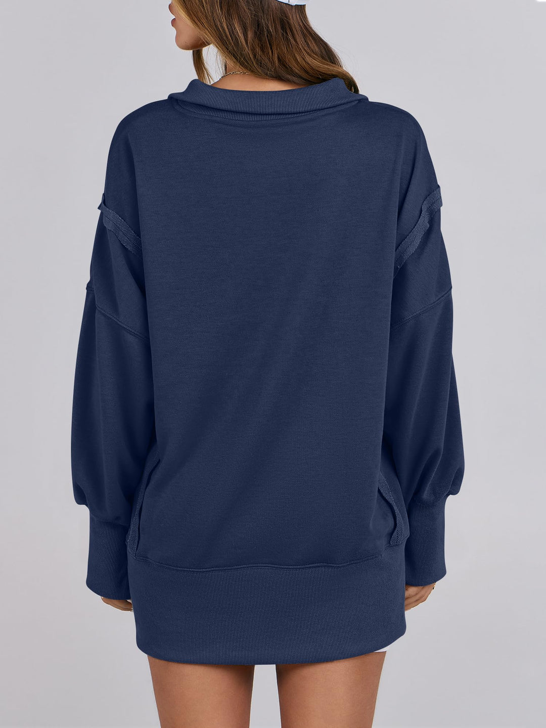 ANRABESS Women's Sweatshirts Oversized Casual Loose Button Up Henley Pullover Top High Low Split 2026 Fall Fashion Outfits