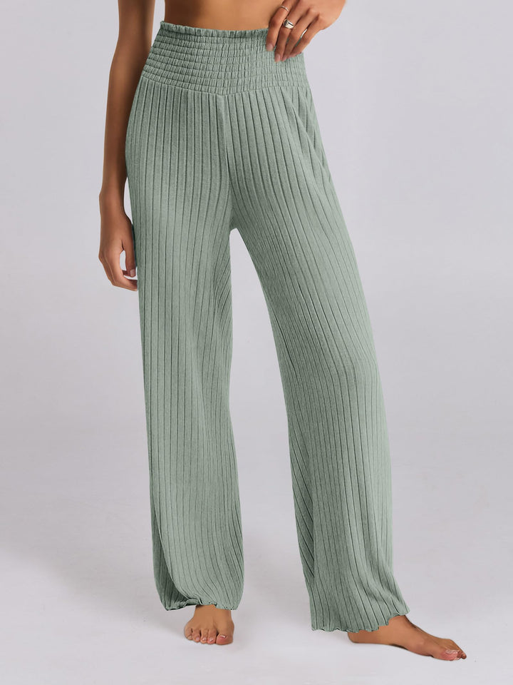 ANRABESS Women 2 Piece Lounge Pajamas Sets Casual Ribbed Knit Long Sleeve Top Pants Matching Set 2026 Fall Outfits Clothes