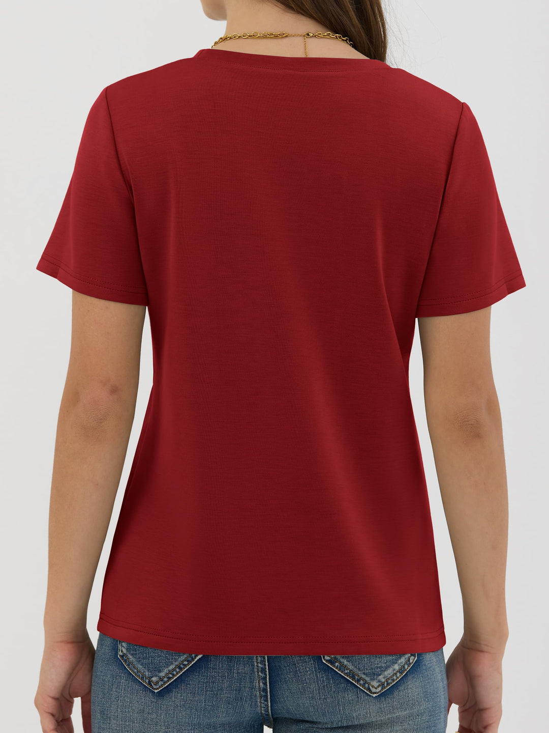 ANRABESS Summer T Shirts for Women, Round Neck Short Sleeve Tops for Women 2026 WrinkleFree Comfy Tshirt Basic Tee Casual Workout Tops Vacation Outfits