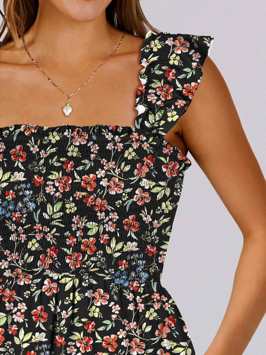 ANRABESS Boho Sleeveless Square Neck Beach Dress