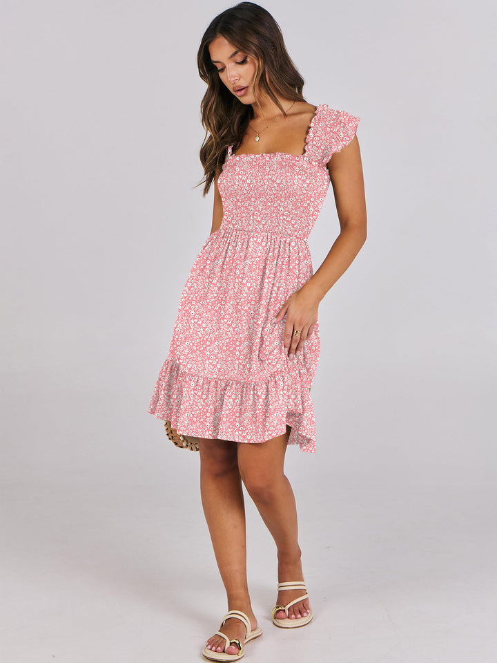 ANRABESS Boho Sleeveless Square Neck Beach Dress