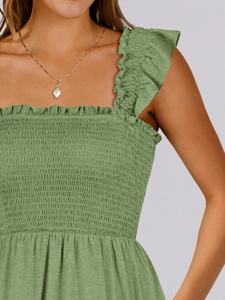 ANRABESS Boho Sleeveless Square Neck Beach Dress