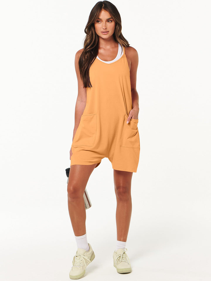 ANRABESS Summer Jumpsuits for Women 2026 Casual Adjustable Spaghetti Strap Rompers for Women Outfits Sleeveless Loose Shorts Overalls with Pockets