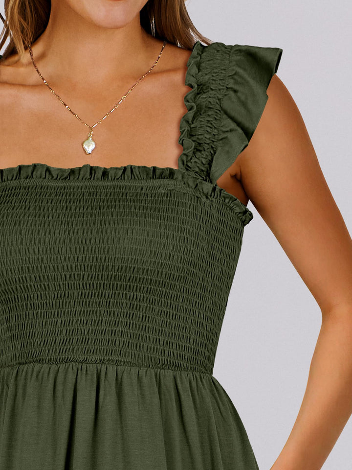 ANRABESS Boho Sleeveless Square Neck Beach Dress