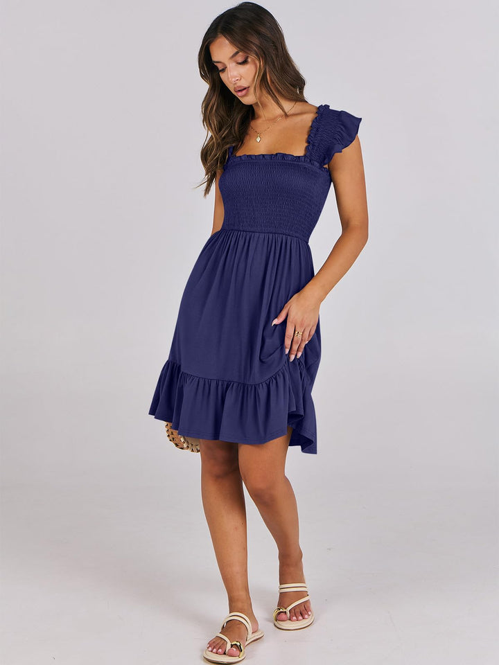 ANRABESS Boho Sleeveless Square Neck Beach Dress