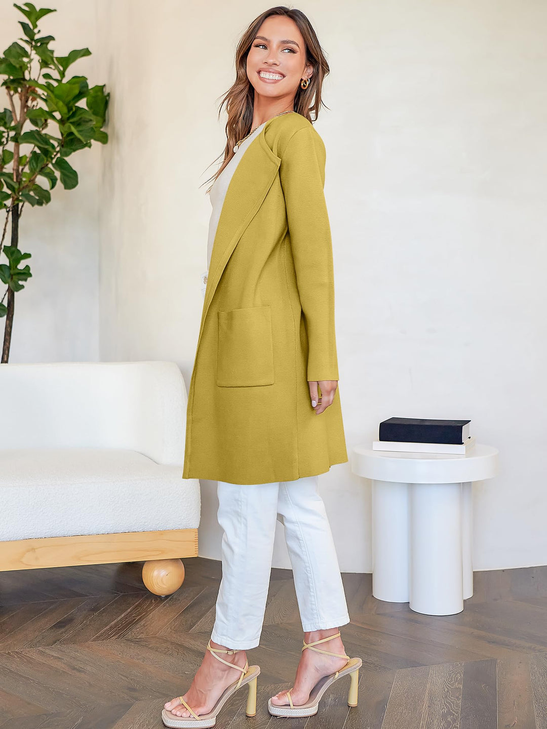 ANRABESS Womens Cardigan Sweater Open Front Knit Long Coatigan Dressy Casual Jacket Coat 2026 Fall Outfits Classy Clothes