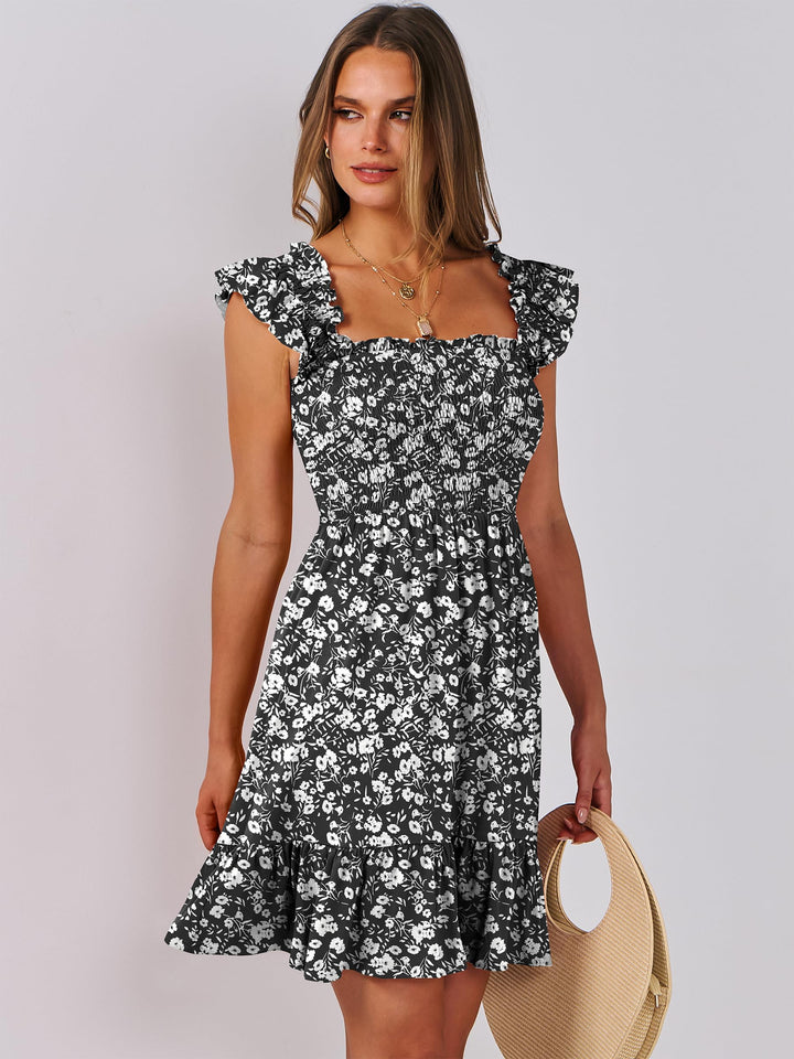 ANRABESS Boho Sleeveless Square Neck Beach Dress