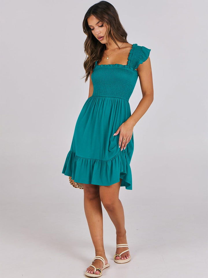 ANRABESS Boho Sleeveless Square Neck Beach Dress