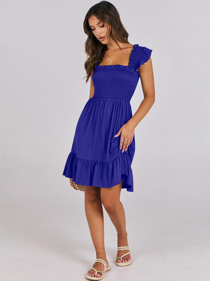 ANRABESS Boho Sleeveless Square Neck Beach Dress