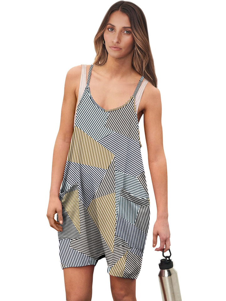 ANRABESS Summer Jumpsuits for Women 2026 Casual Adjustable Spaghetti Strap Rompers for Women Outfits Sleeveless Loose Shorts Overalls with Pockets