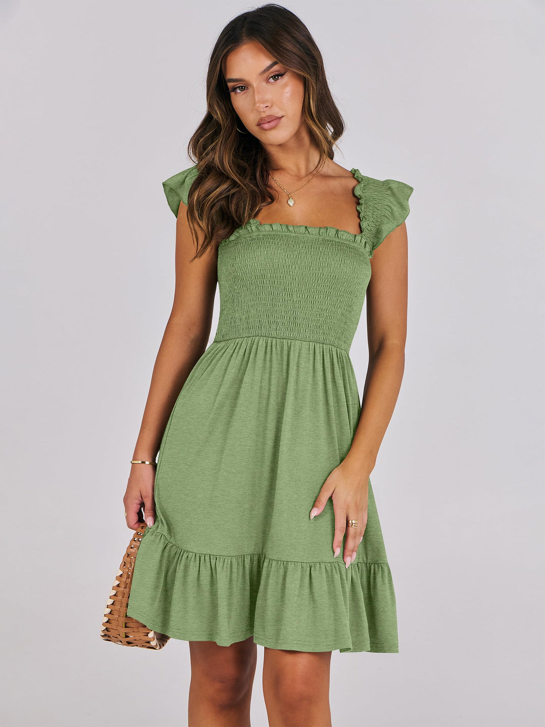 ANRABESS Boho Sleeveless Square Neck Beach Dress