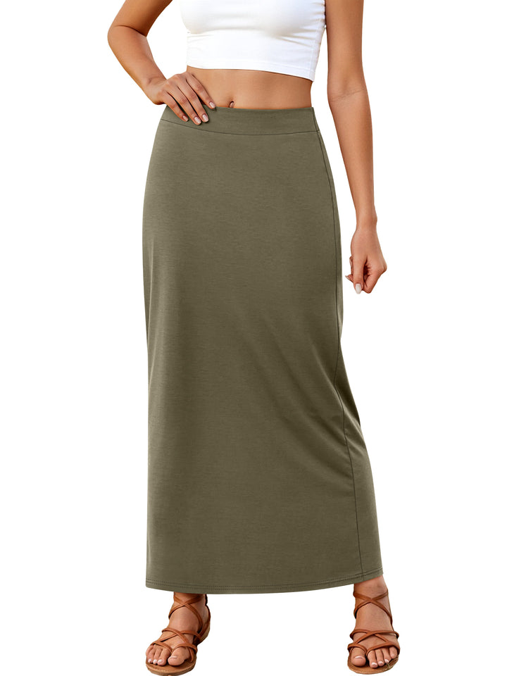 ANRABESS Maxi Skirts for Women Summer Casual Elastic Waisted Ankle Length Flowy Swing 2026 Spring Long Skirt