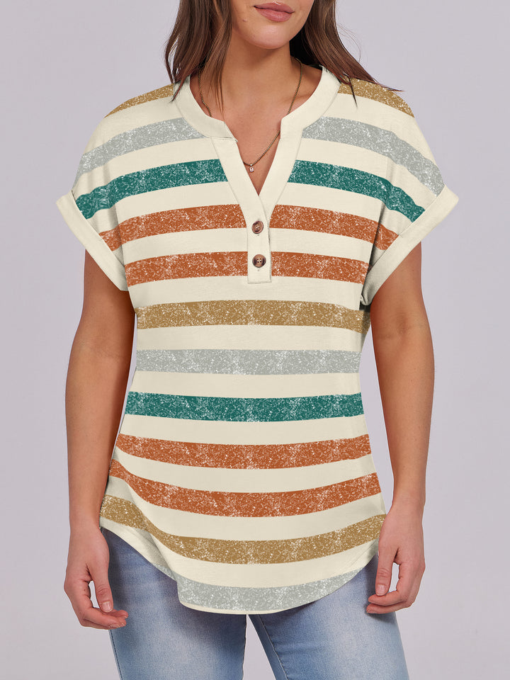 ANRABESS Womens Short Sleeve Henley Tops V Neck Dressy Casual Blouses Summer Trendy Tee Shirts 2026 Vacation Fashion Clothes