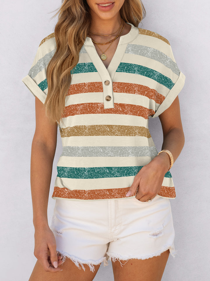 ANRABESS Womens Short Sleeve Henley Tops V Neck Dressy Casual Blouses Summer Trendy Tee Shirts 2026 Vacation Fashion Clothes
