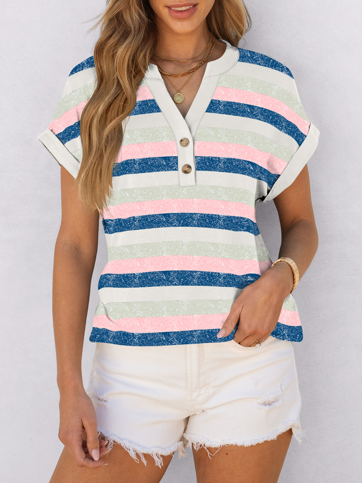 ANRABESS Womens Short Sleeve Henley Tops V Neck Dressy Casual Blouses Summer Trendy Tee Shirts 2026 Vacation Fashion Clothes