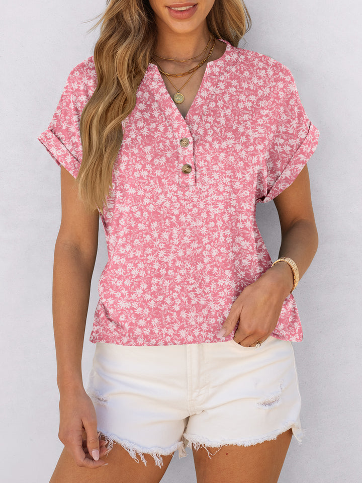 ANRABESS Womens Short Sleeve Henley Tops V Neck Dressy Casual Blouses Summer Trendy Tee Shirts 2026 Vacation Fashion Clothes