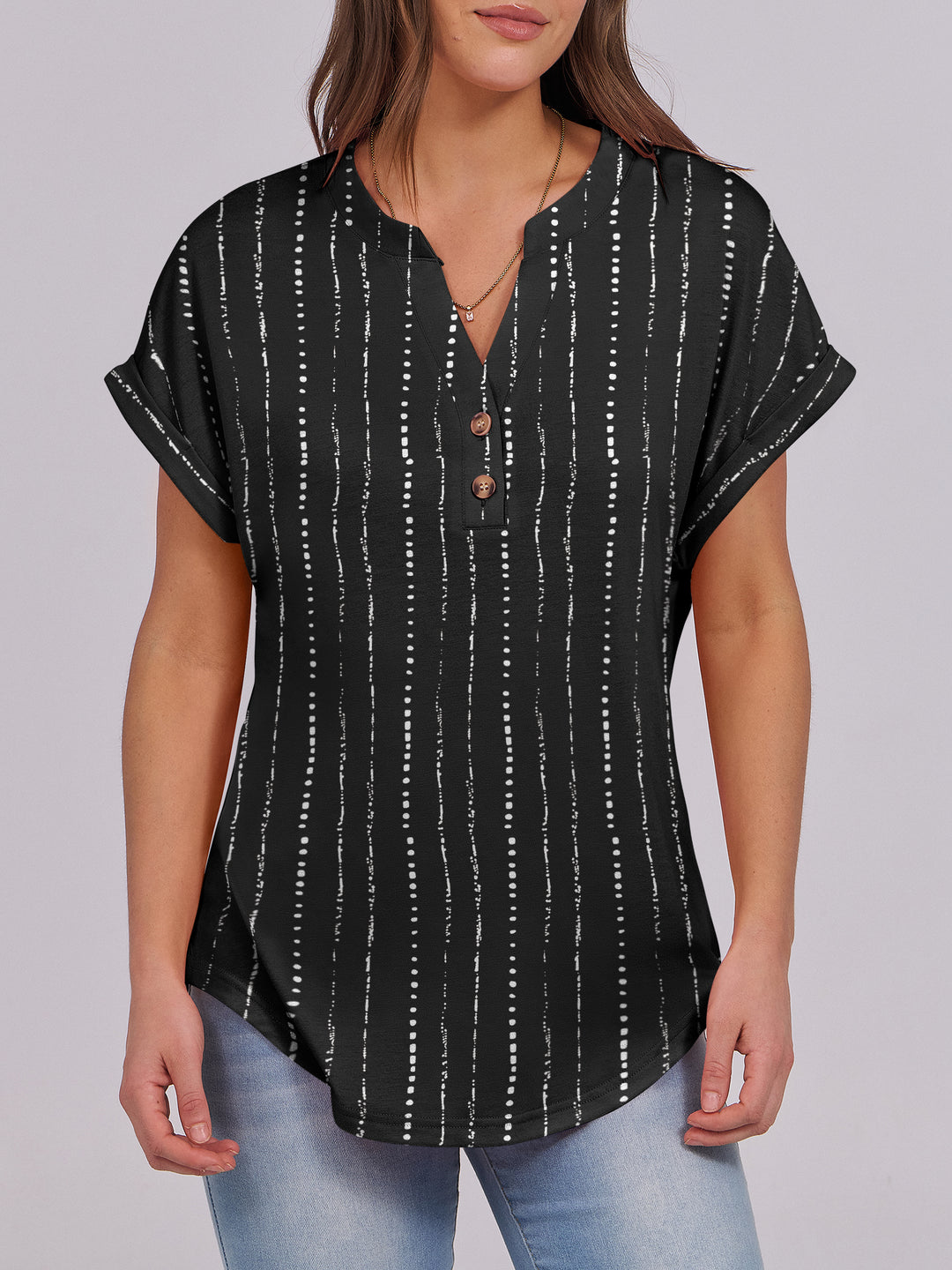 ANRABESS Womens Short Sleeve Henley Tops V Neck Dressy Casual Blouses Summer Trendy Tee Shirts 2026 Vacation Fashion Clothes