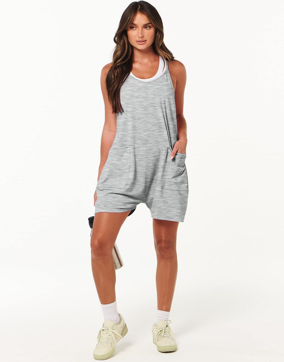 ANRABESS Summer Jumpsuits for Women 2026 Casual Adjustable Spaghetti Strap Rompers for Women Outfits Sleeveless Loose Shorts Overalls with Pockets