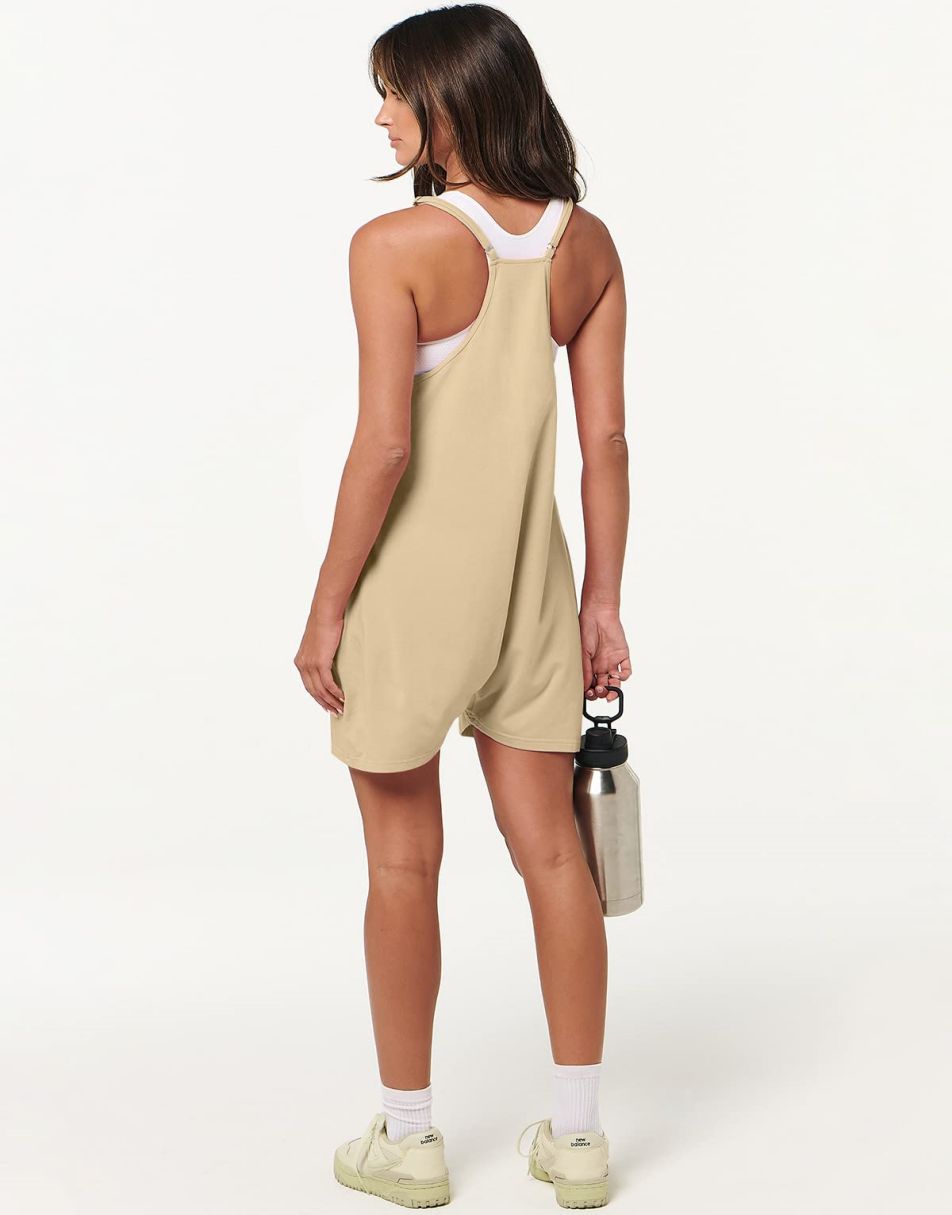 ANRABESS Summer Jumpsuits for Women 2026 Casual Adjustable Spaghetti Strap Rompers for Women Outfits Sleeveless Loose Shorts Overalls with Pockets