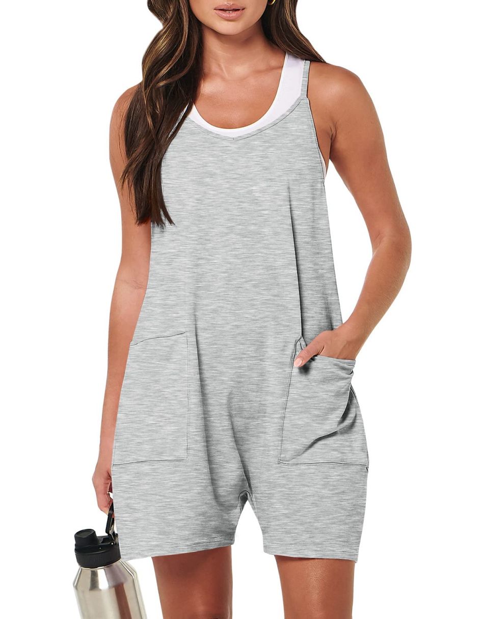 ANRABESS Summer Jumpsuits for Women 2026 Casual Adjustable Spaghetti Strap Rompers for Women Outfits Sleeveless Loose Shorts Overalls with Pockets