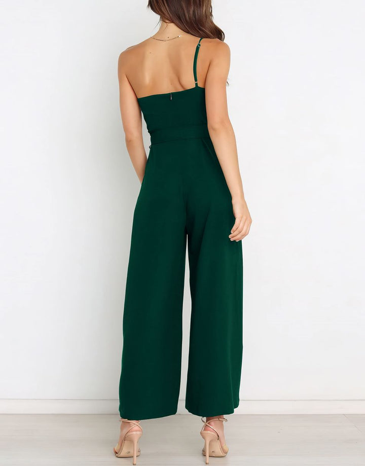ANRABESS One Shoulder Sleeveless Wide Leg Jumpsuit