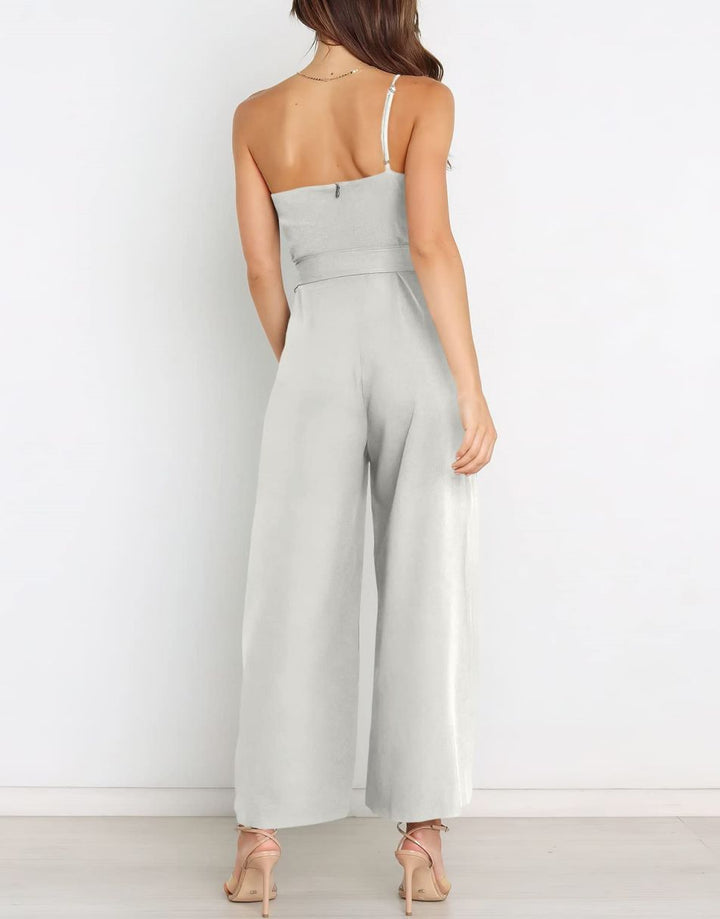 ANRABESS One Shoulder Sleeveless Wide Leg Jumpsuit