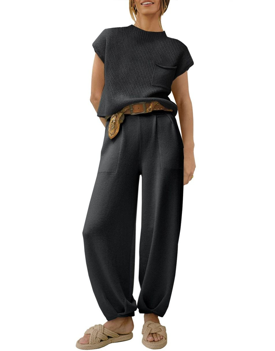 ANRABESS Women's Knit Sweater and Pants Lounge Set