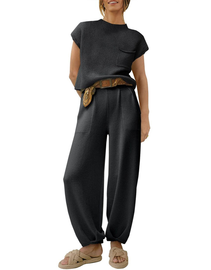 ANRABESS Women's Knit Sweater and Pants Lounge Set