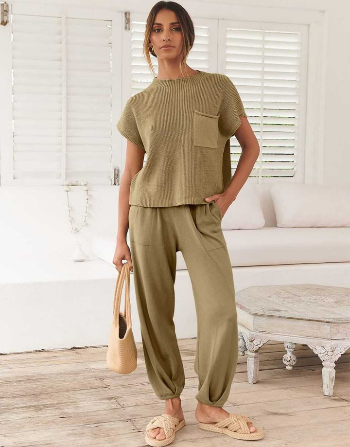 ANRABESS Women's Knit Sweater and Pants Lounge Set