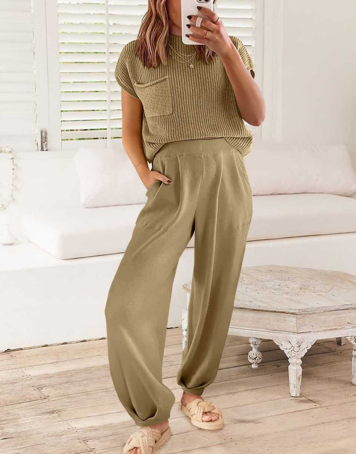 ANRABESS Women's Knit Sweater and Pants Lounge Set