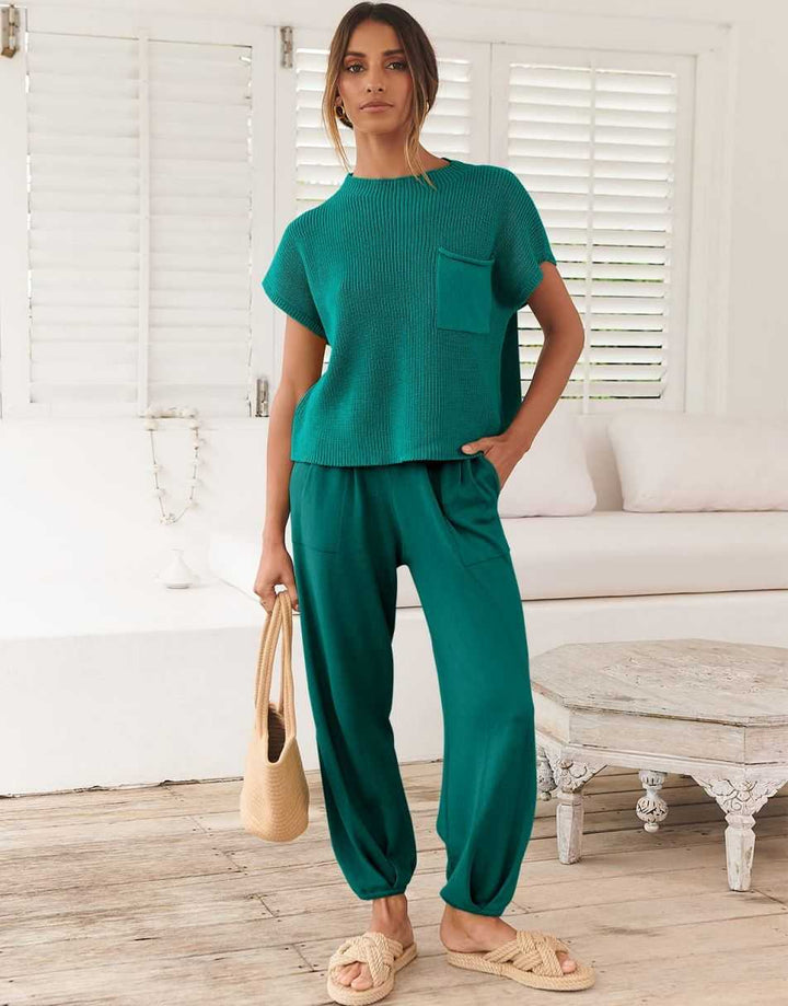 ANRABESS Women's Knit Sweater and Pants Lounge Set