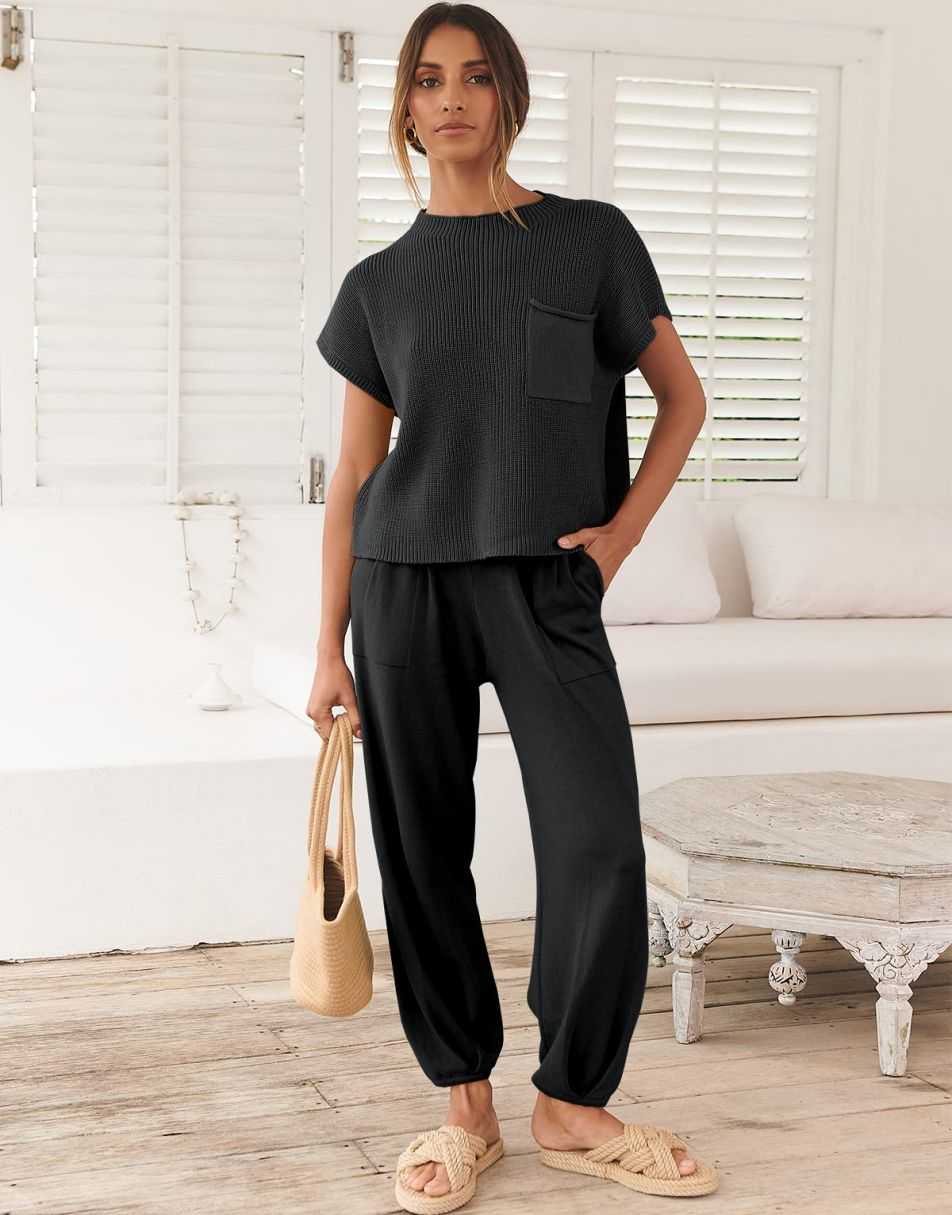 ANRABESS Women's Knit Sweater and Pants Lounge Set
