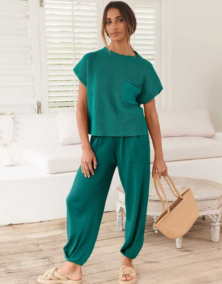 ANRABESS Women's Knit Sweater and Pants Lounge Set